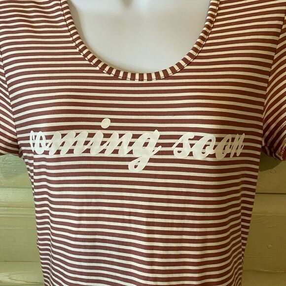 Violet & Ruby Maternity Coming Soon Tee Short Sleeve Double Rouched Sides Size M - Picture 10 of 12